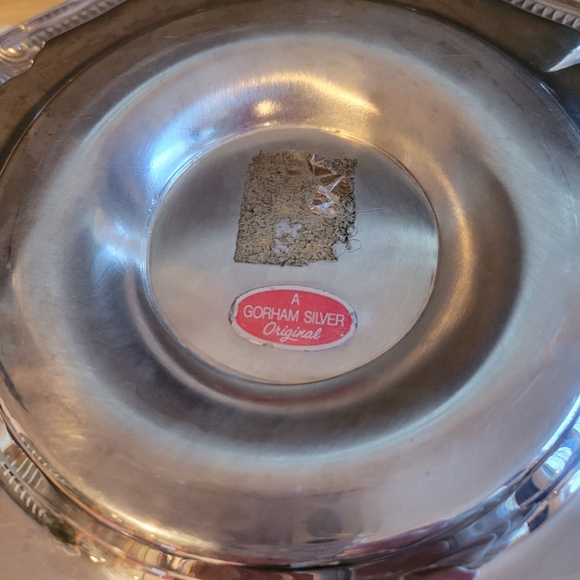 Vintage Gorham Silver Original Gravy Bowl with Attached Underplate - Picture 3 of 9